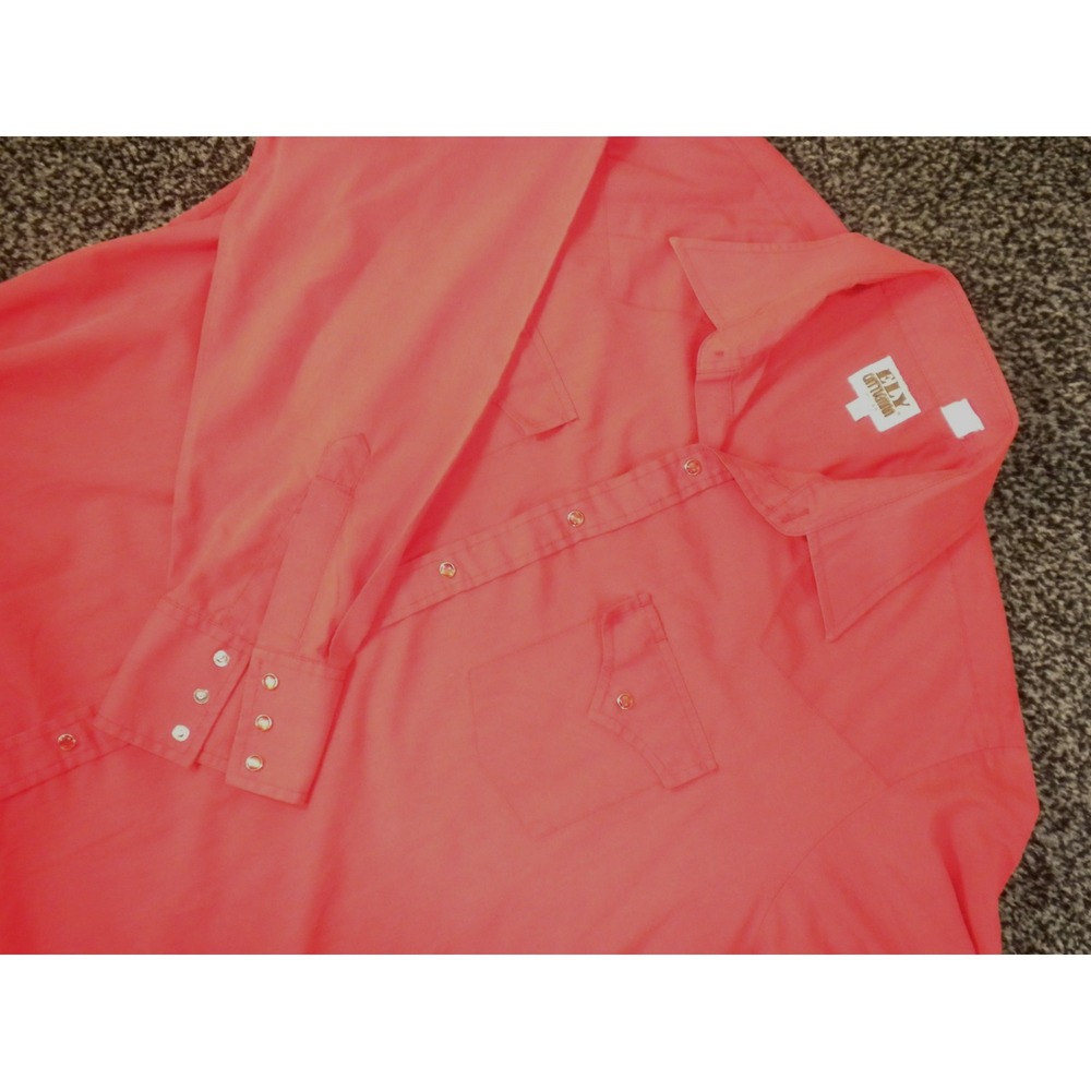 Ely Cattleman Shirt Mens XXL‎ 17-35 Red Pearl Snap Pointed Yoke Western Cowboy
